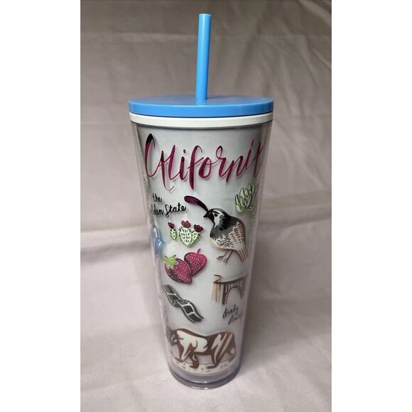NEW Starbucks Traveler Golden State California Wild Life Tumbler Cold Cup 24 oz - Picture 1 of 4